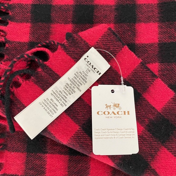 Coach Buffalo Plaid Scarf - Picture 4 of 7